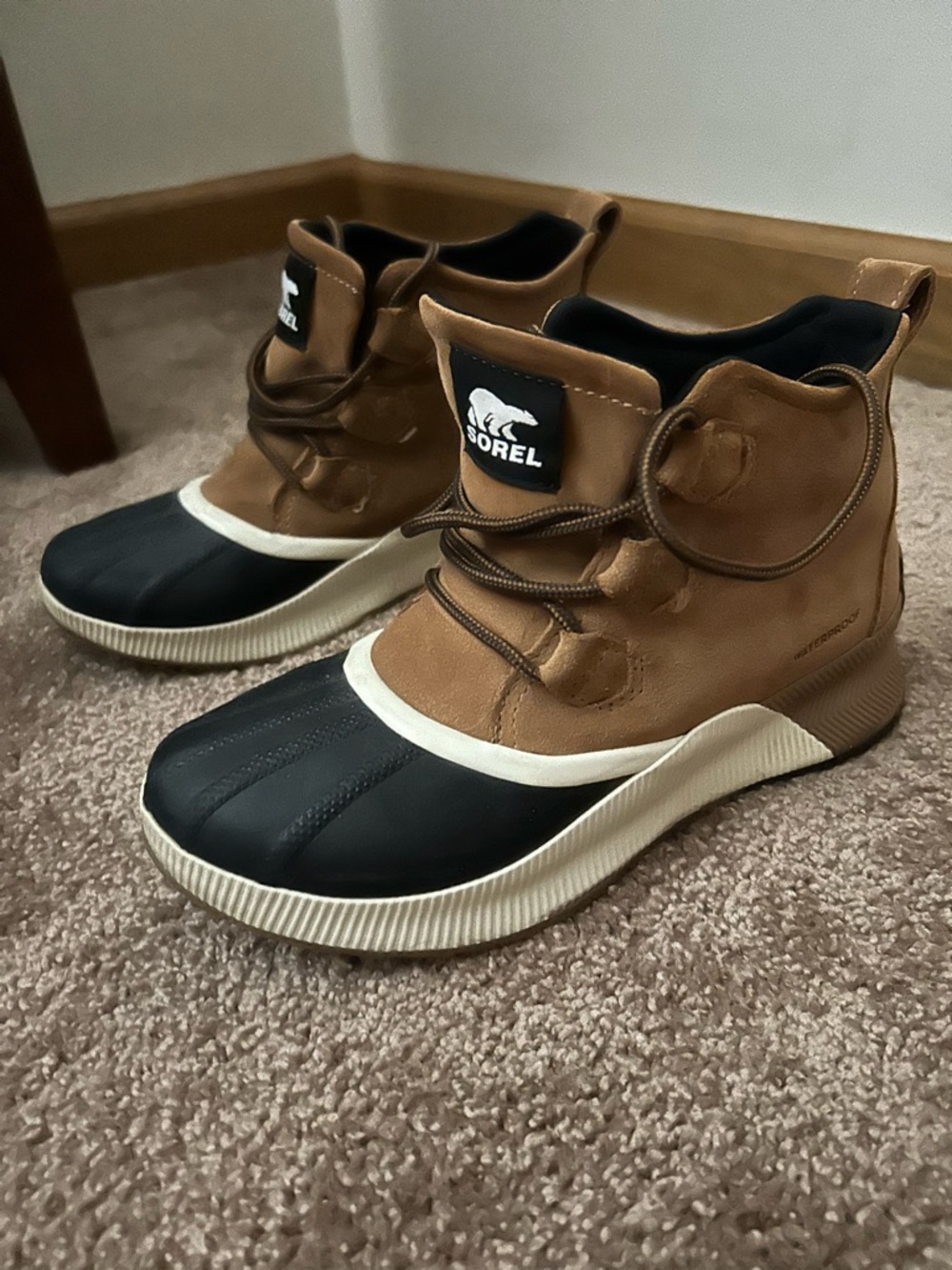 Sorel Brown and Black Waterproof Ankle Duck Boots